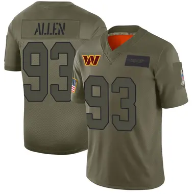 Men's Washington Commanders #93 Jonathan Allen Gold Vapor Untouchable  Stitched Football Jersey #nba